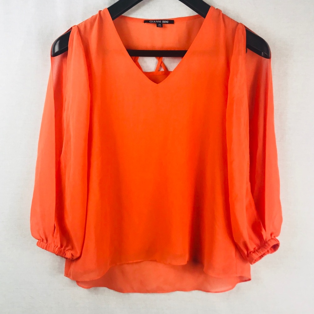 Gianni Bini Cold Shoulder Cutout Strappy Back Top